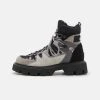 MSGM Hiking Boots - Lace-Up Ankle Boots - Black/Grey