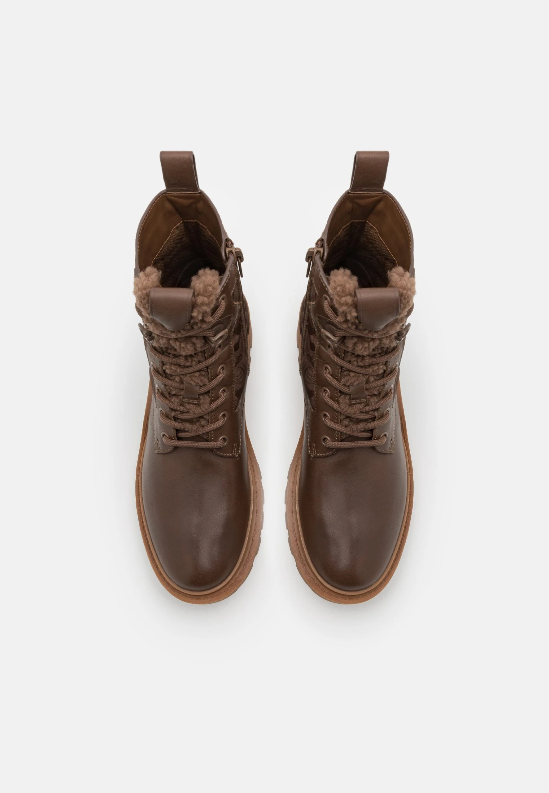 Coach Citysole Shearling Boot - Lace-Up Ankle Boots - Bison Brown - Image 4