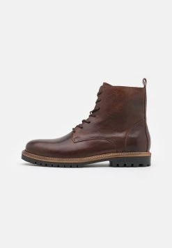 Les Deux Troy Combat Boot - Lace-Up Ankle Boots - Cognac
