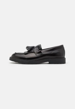 Selected Homme Slhtim Leather Kiltie Loafer - Slip-Ons - Black