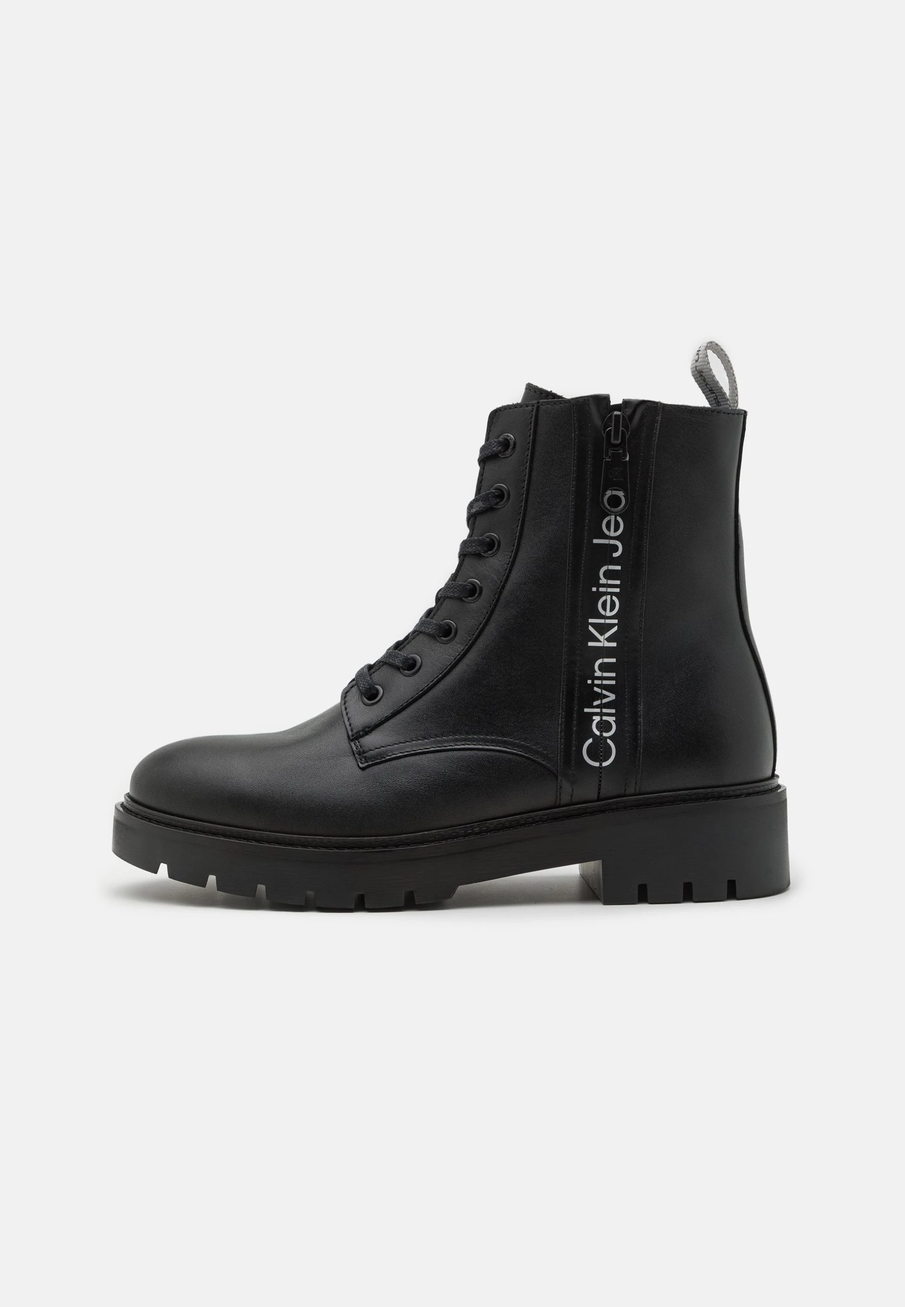 Calvin Klein Jeans Combat Mid Laceup Boot Zip - Lace-Up Ankle Boots - Black/Silver - Image 2
