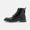 Milano Apron Boot - Lace-Up Ankle Boots - Black
